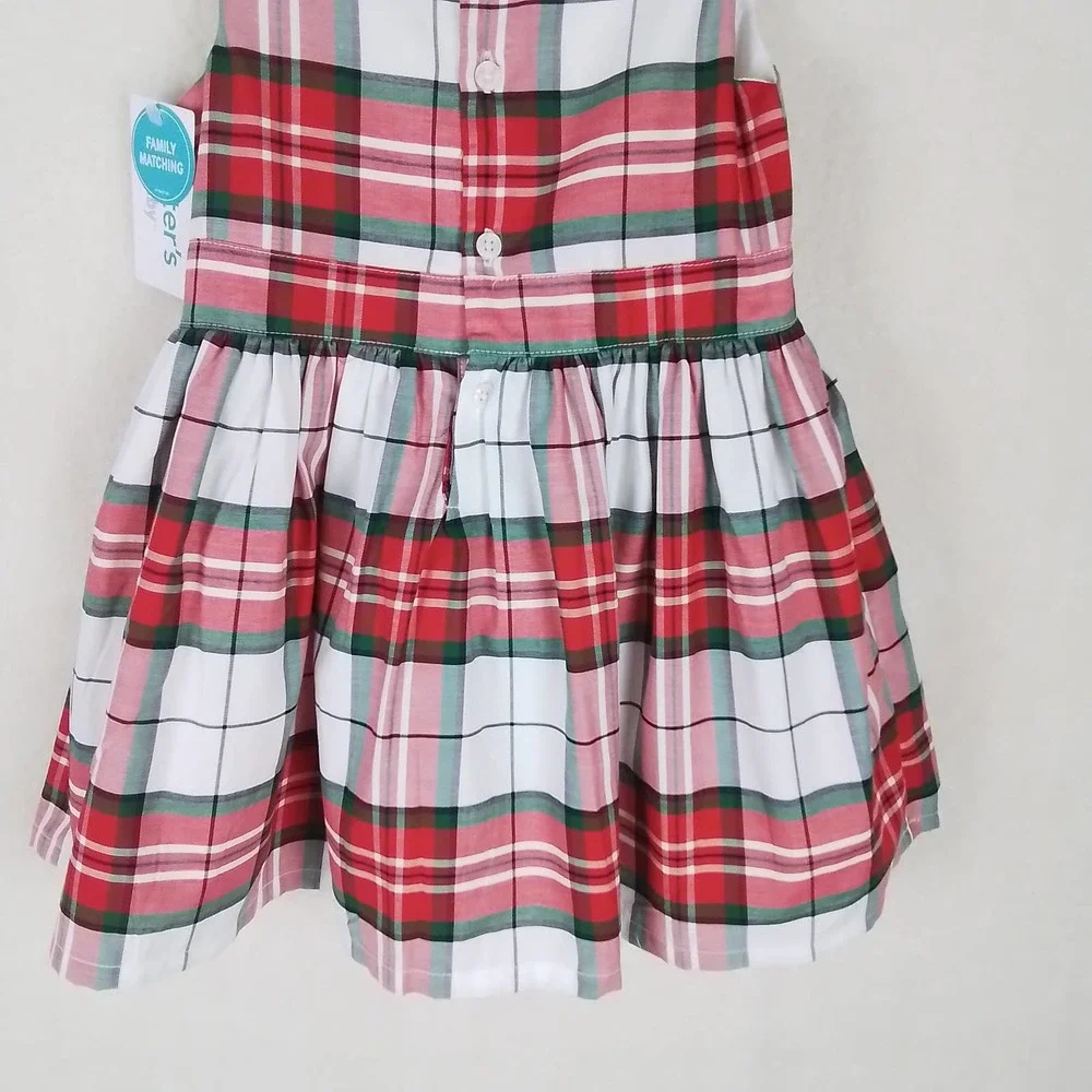 Carter's Baby Sleeveless Cotton Midi Dress Size‎ 18m Red White Green Plaid